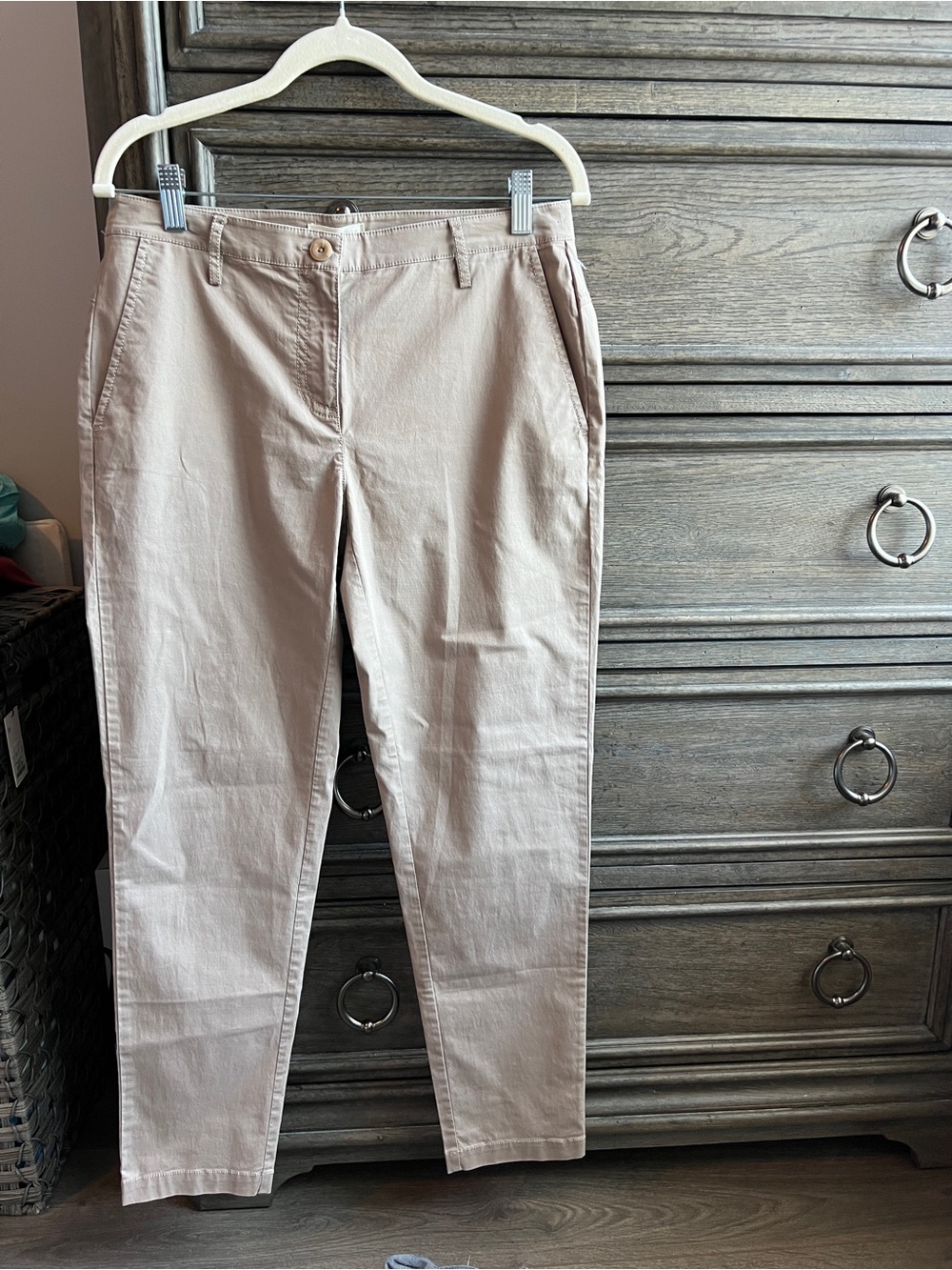 Eileen Fisher Tailored Chino Pants in Mocha, XS